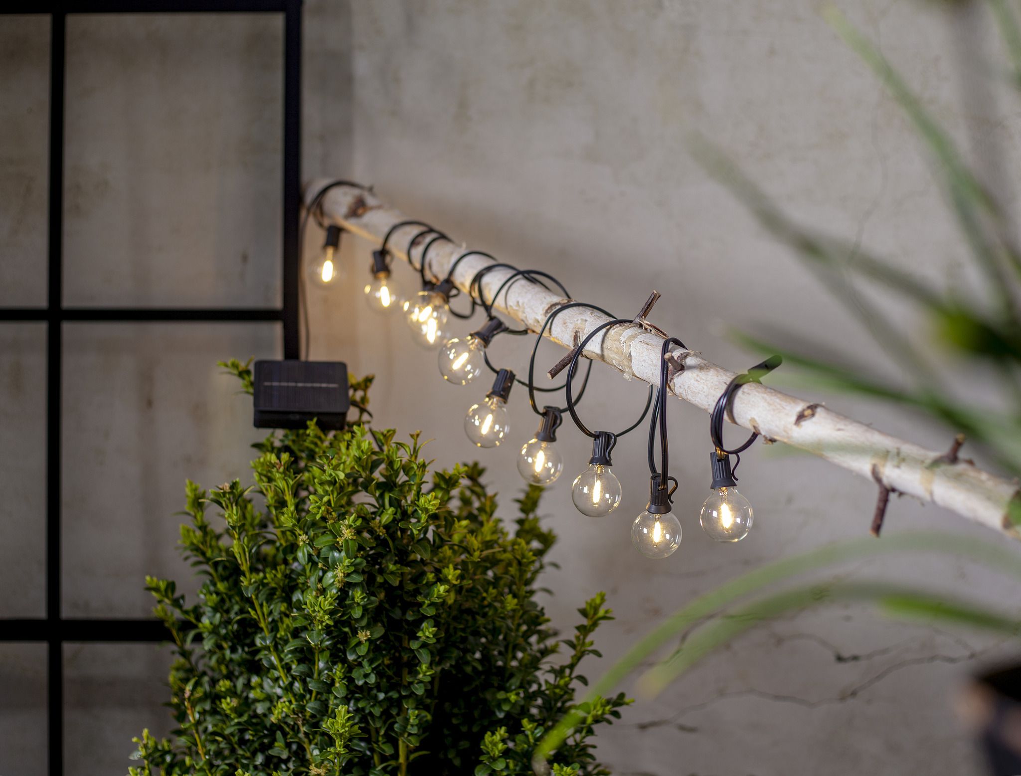 Solar Lichterkette Globe Mini - Indoor, Outdoor, Warmweiss, Schwarz