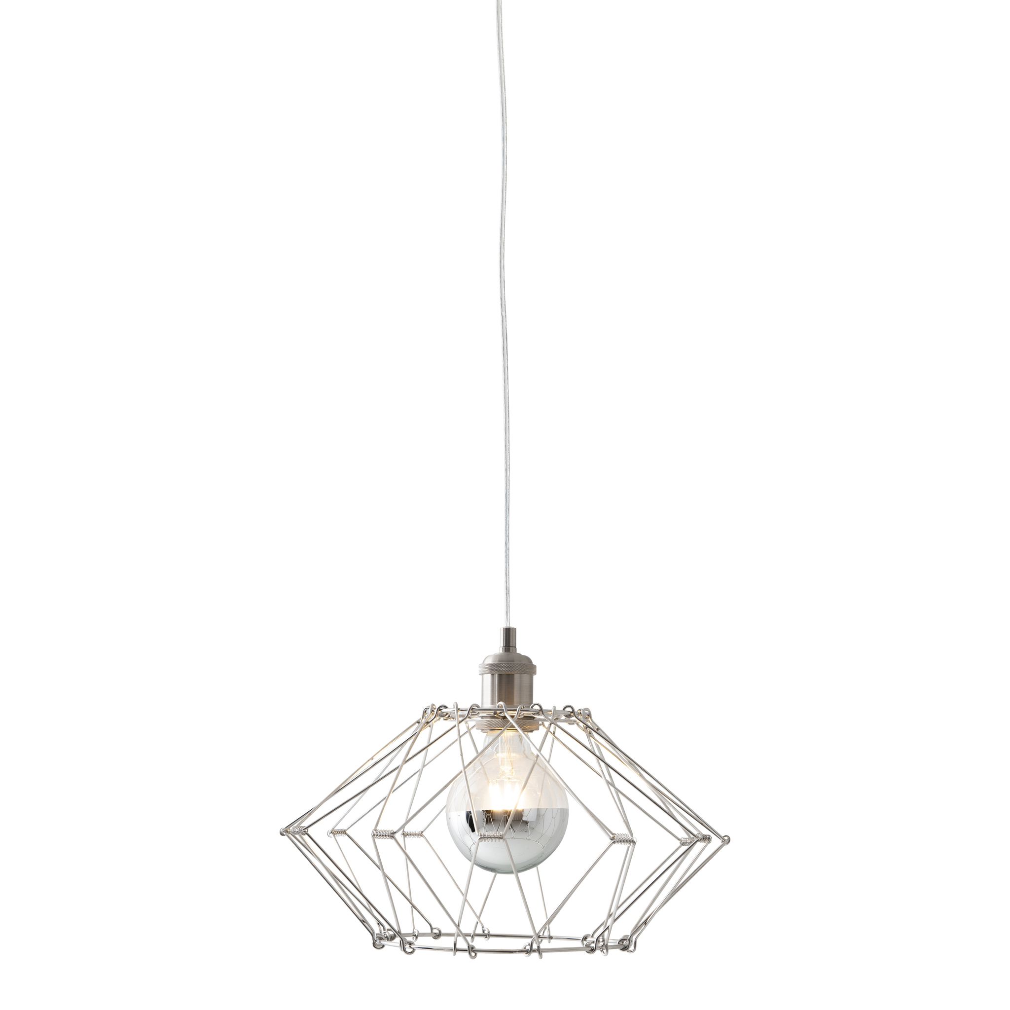 Metall-Pendelleuchte Fyn d:40cm silberfarben - E27, 40W, IP20