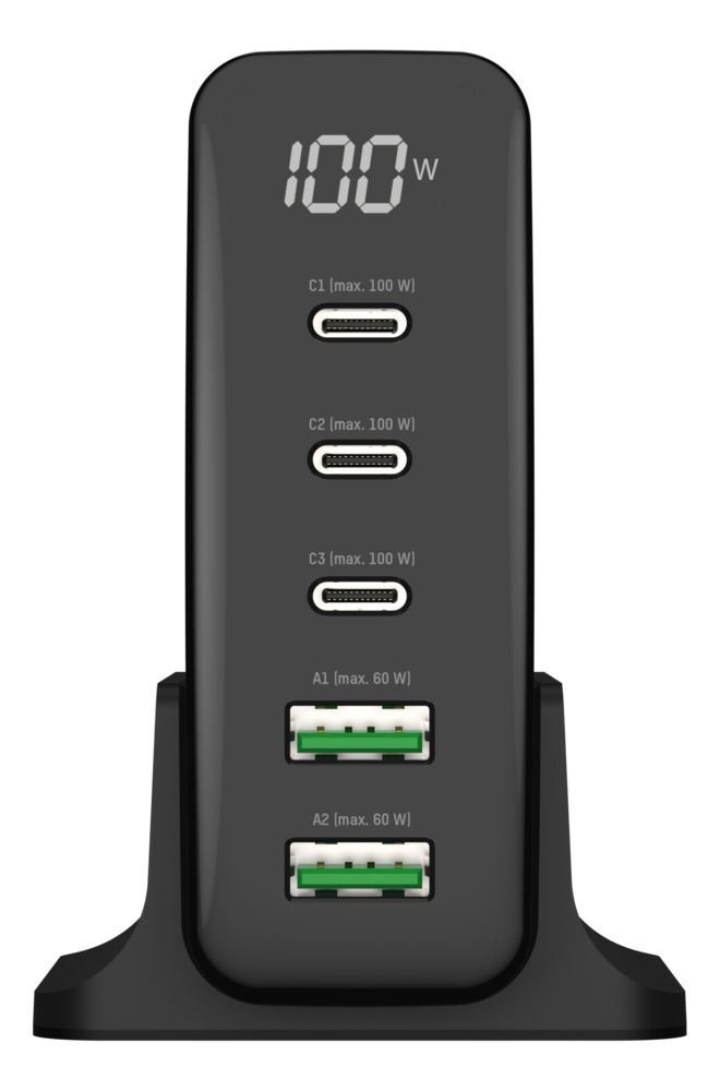 Desktop Charger mit Display DC5140PD - 140W, 5xUSB