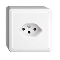 EDIZIOdue 1xT13 FX54 AP - 10A, 250V AC, L+N+PE, Mit Steckklemmen, Mit Shutter, Anbauhöhe 54 mm, FX.54, weiss, IP20, 7.4x7.4cm