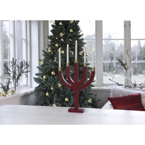 Kerzenleuchter Elias - IP20, Rot, Warmweiss