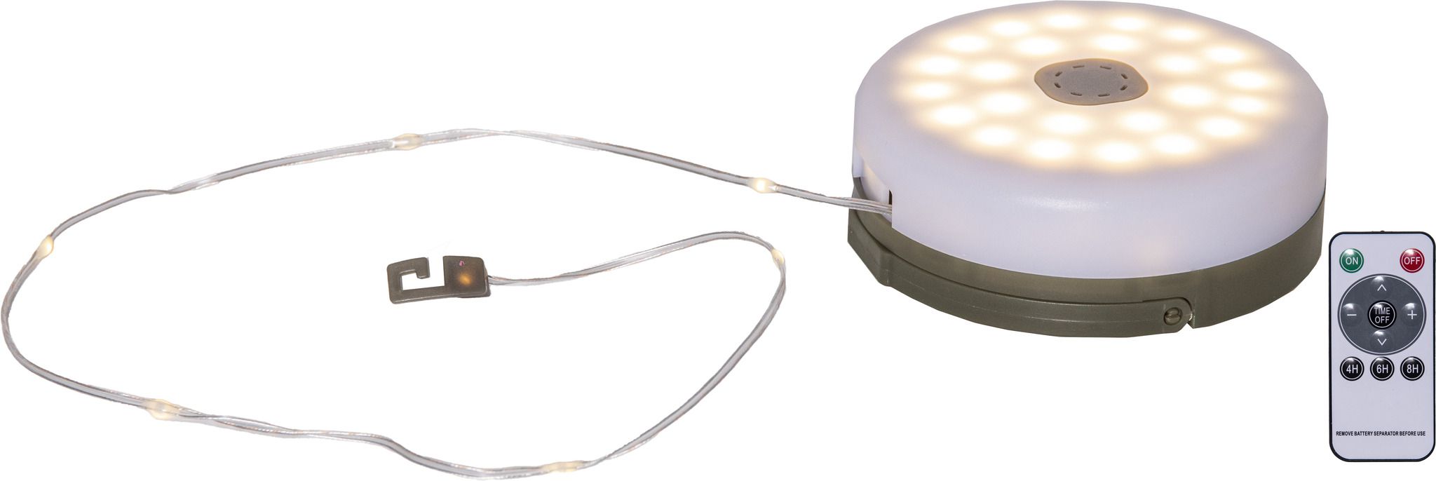 Akku Lichterkette Rondo - IP44, Warmweiss,Grün