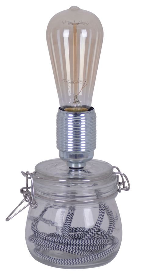 Glas-Tischleuchte klar d: 11cm Max - E27, 40W, IP20
