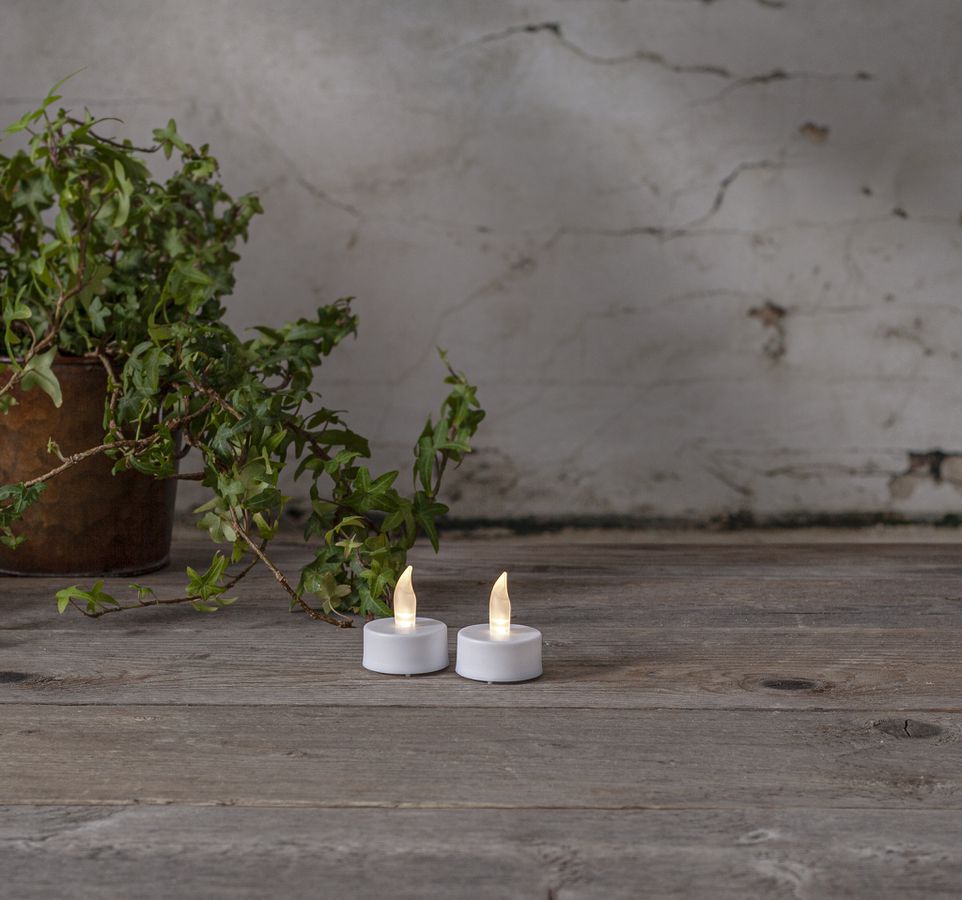 Luce da tè a LED 2 set Paulo - Indoor, weiss, mit Timerfunktion, D=4cm, H=4cm