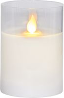 Bougie LED en plastique M-Twinkle - Indoor, Weiss, 10cm Höhe, Timerfunktion