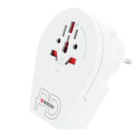 World to Europe USB C20PD - Out: Schuko, In: CH, IT, 2-Pol EU, UK, BRA, USA/Japan, AUS/China, 1xUSB-C PD