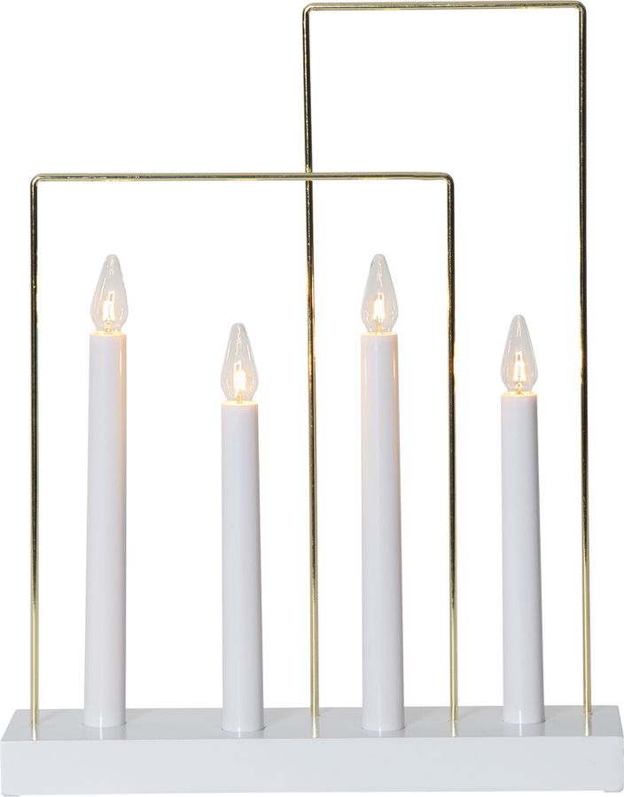 Kerzenständer Glossy Frame - IP20, Neutralweiss, 4 LED's