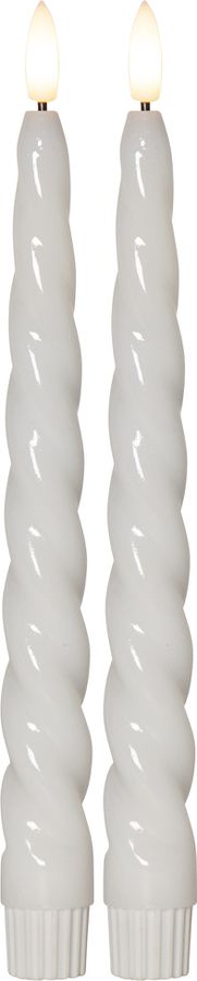 LED Dinner Kerze 2P Flamme Shine - Indoor, Weiss, 24.50 cm Höhe, Timerfunktion