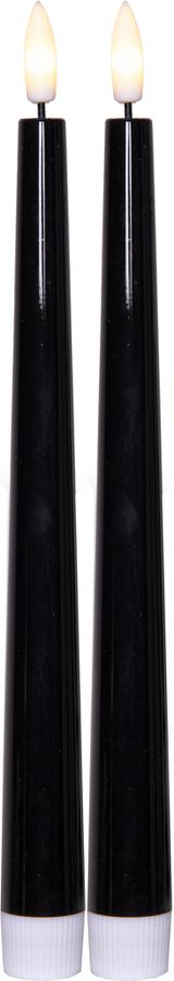 LED Dinner Kerze 2 pack Flamme Candy - Indoor, Schwarz, 26.00 cm Höhe, Timerfunktion