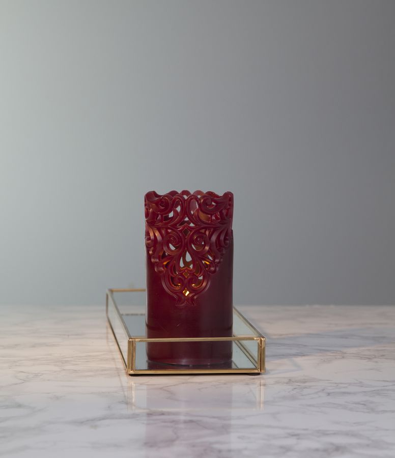 LED Pillar Kerze Clary - Indoor, Rot, 15cm Höhe, Timerfunktion