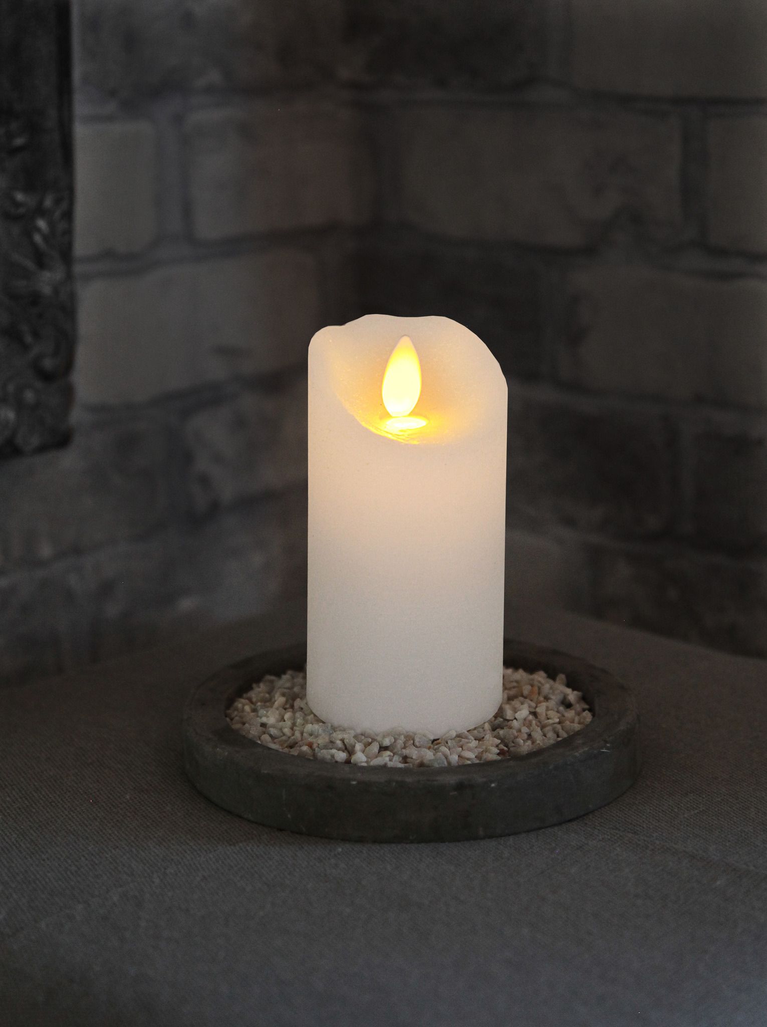 LED Pillar Kerze Glow - Indoor, Weiss, 10cm Höhe, Timerfunktion