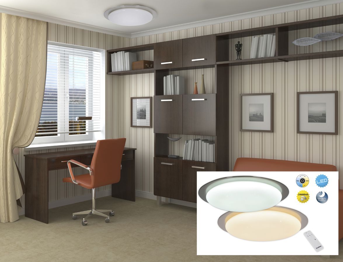 LED Deckenleuchte Auckland d: 42cm - LED fest verbaut, 2700-6500K, warm-kaltweiss