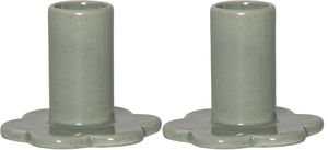 Kerzenhalter 2-p Bloom - Indoor, Grün, 6.00cm Höhe