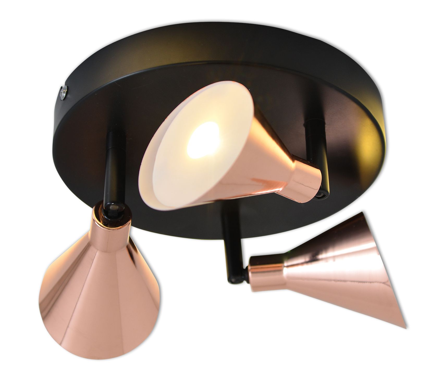 3er LED-Wand-u. Deckenspot Copper - LED fest verbaut, 3000K, warmweiss