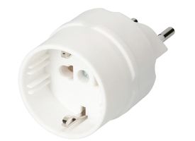 Reiseadapter SchuKo-CH - Schuko nach Schweiz T12, 10A - 250V, weiss