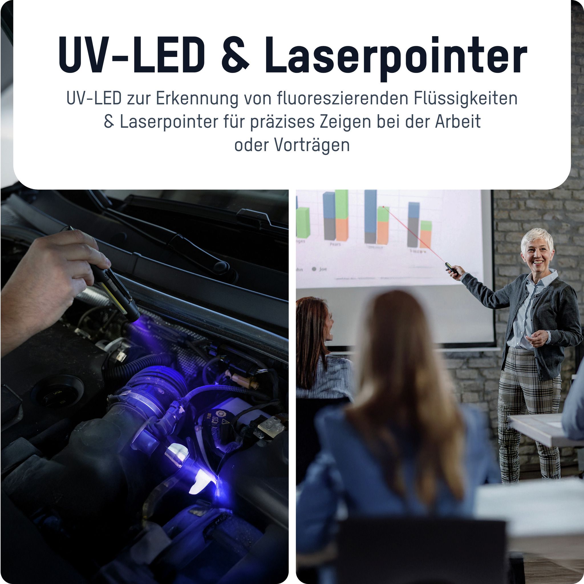 Stiftleuchte Penlight 4in1R - 600lm, IP20, Schwarz