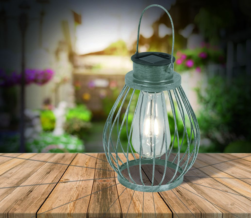 LED Deko-Solarleuchte h: 21.5cm silber - IP44, warmweiss