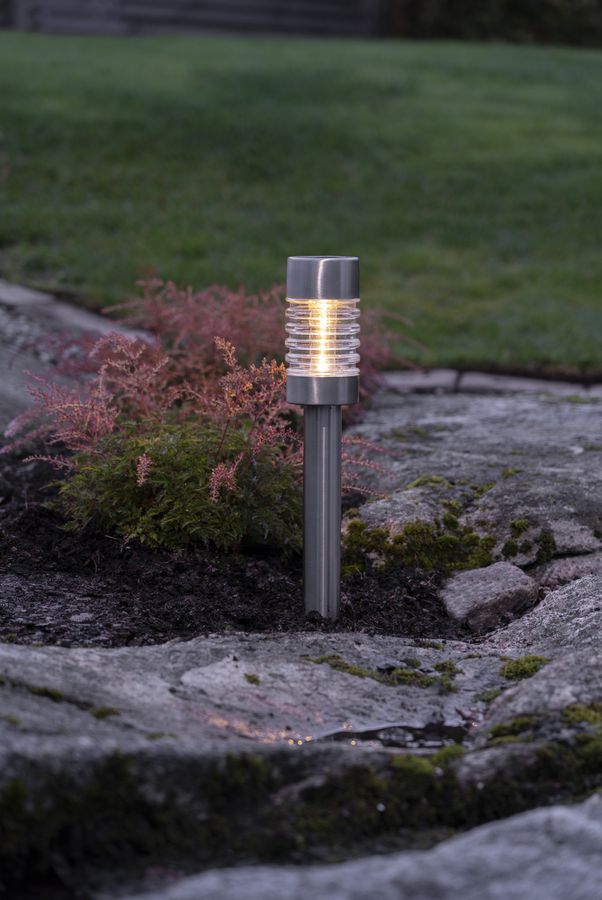 Solar Pollerleucht Terni - Silber, Lichtfarbe Warmweiss