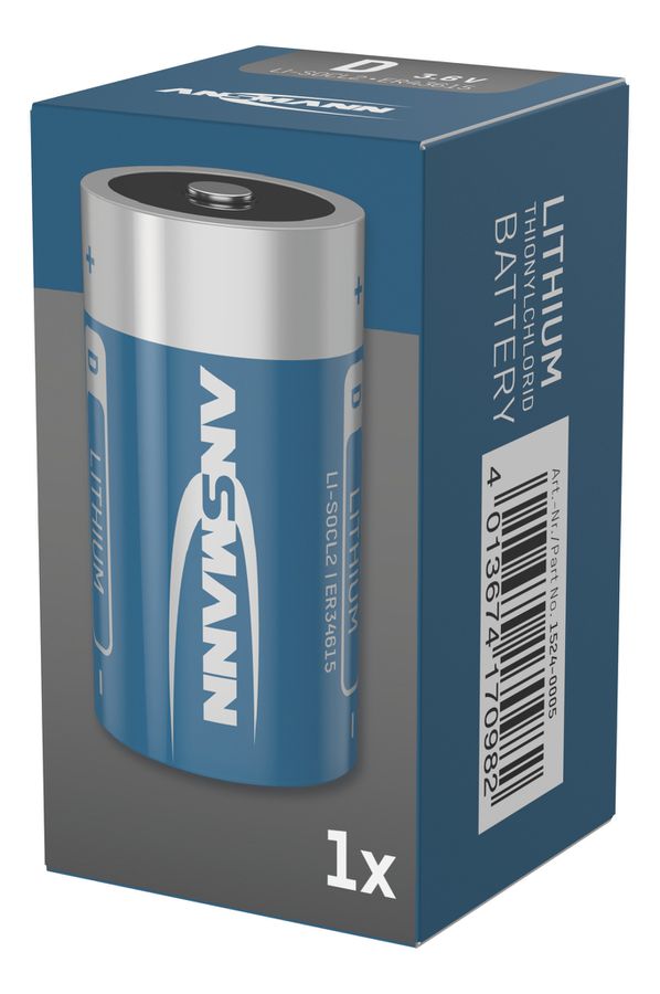 Lithium-Thionylchlorid Batterie ER34615 / D - 3.6V, 19000mAh