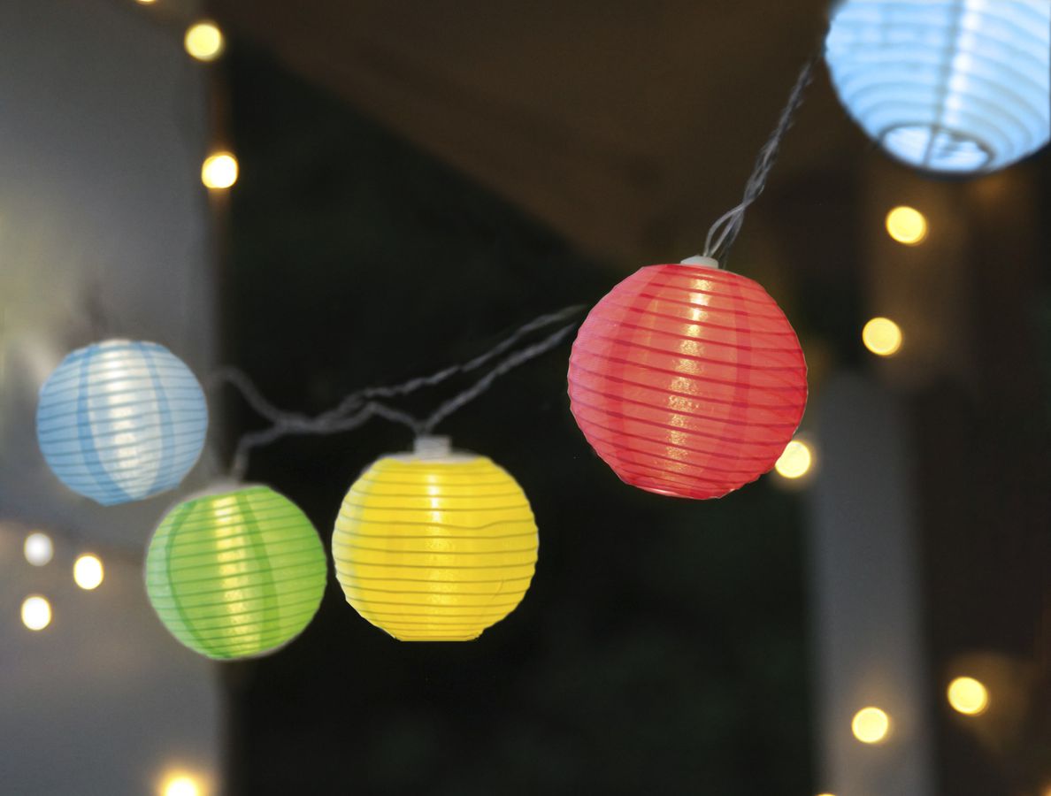 Lichterkette Festival Netzbetrieben - IP44 - Stecker IP55, Warmweiss, 10 LED's, 450cm