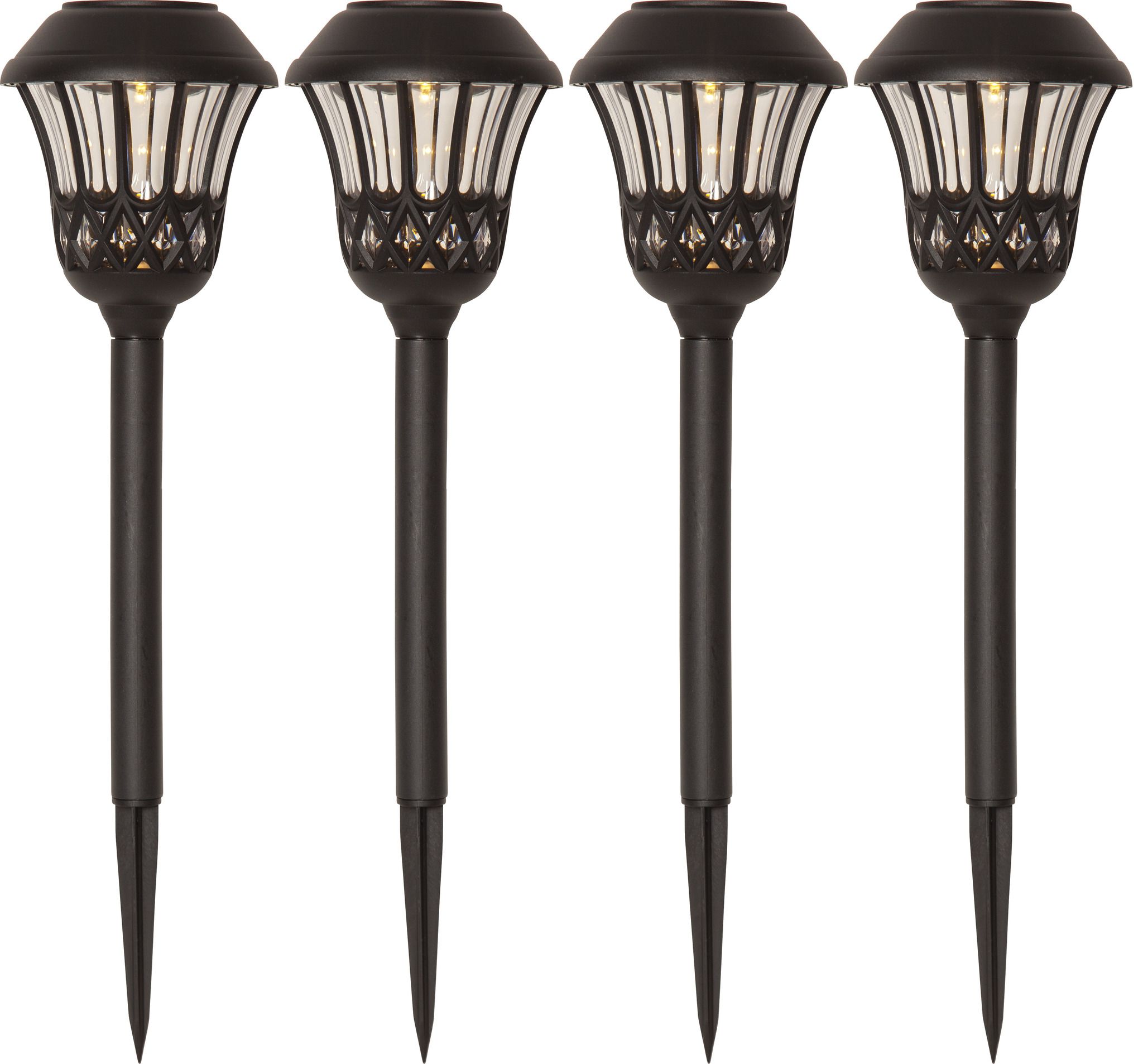 Solar Wegbeleuchtung 4 Pack Lace - Warmweiss, IP44, Schwarz