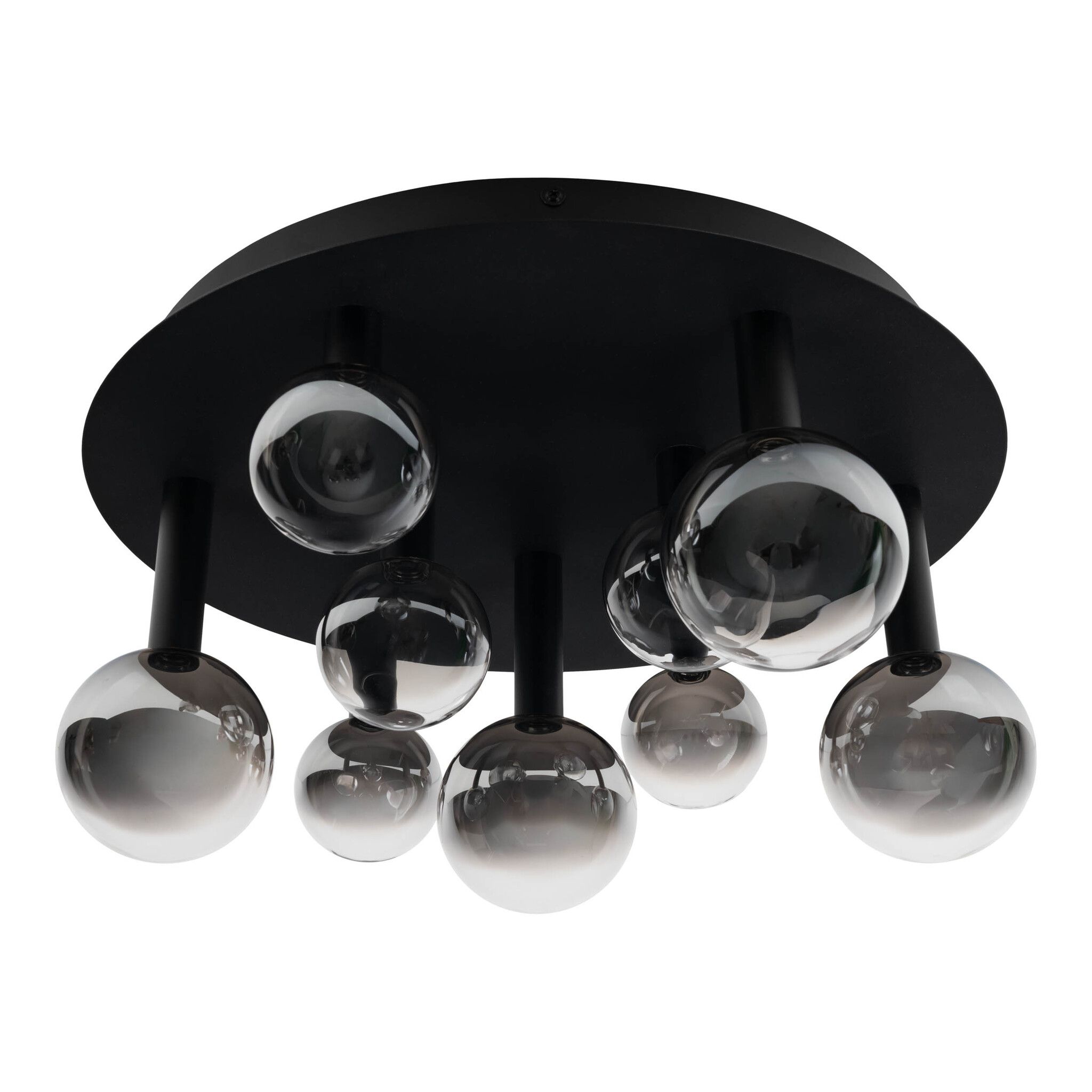 9er LED Deckenleuchte  SINGAPUR  : 45cm schwarz - IP20, LED-Modul, Schwarz