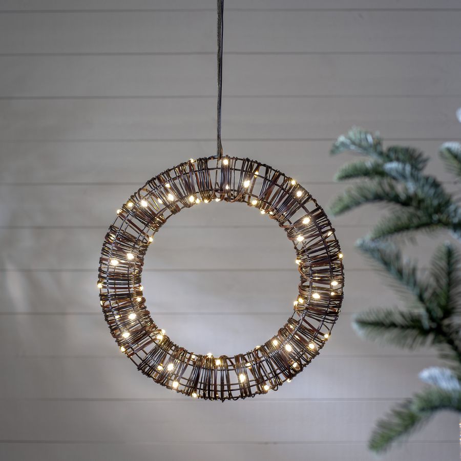 Outdoor Decoration Vicke Wreath - Indoor, Outdoor, Warmweiss, Braun