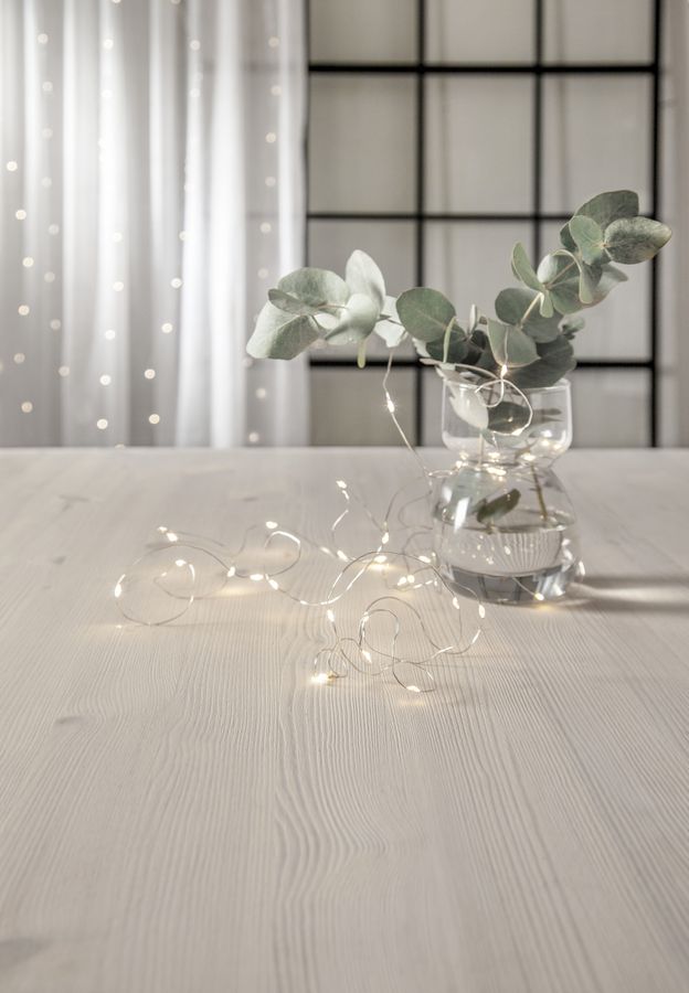 Lichterkette Tautropfen - IP20, Warmweiss, 40 LED's, 400 cm