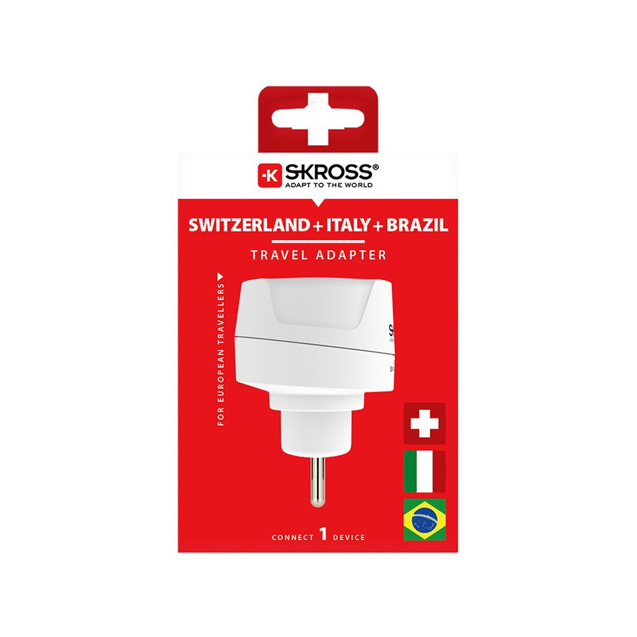 Europe to Switzerland + Italy + Brazil - Out: Schweiz, Italien, Brasilien, In: Schuko, 2-Pol EU