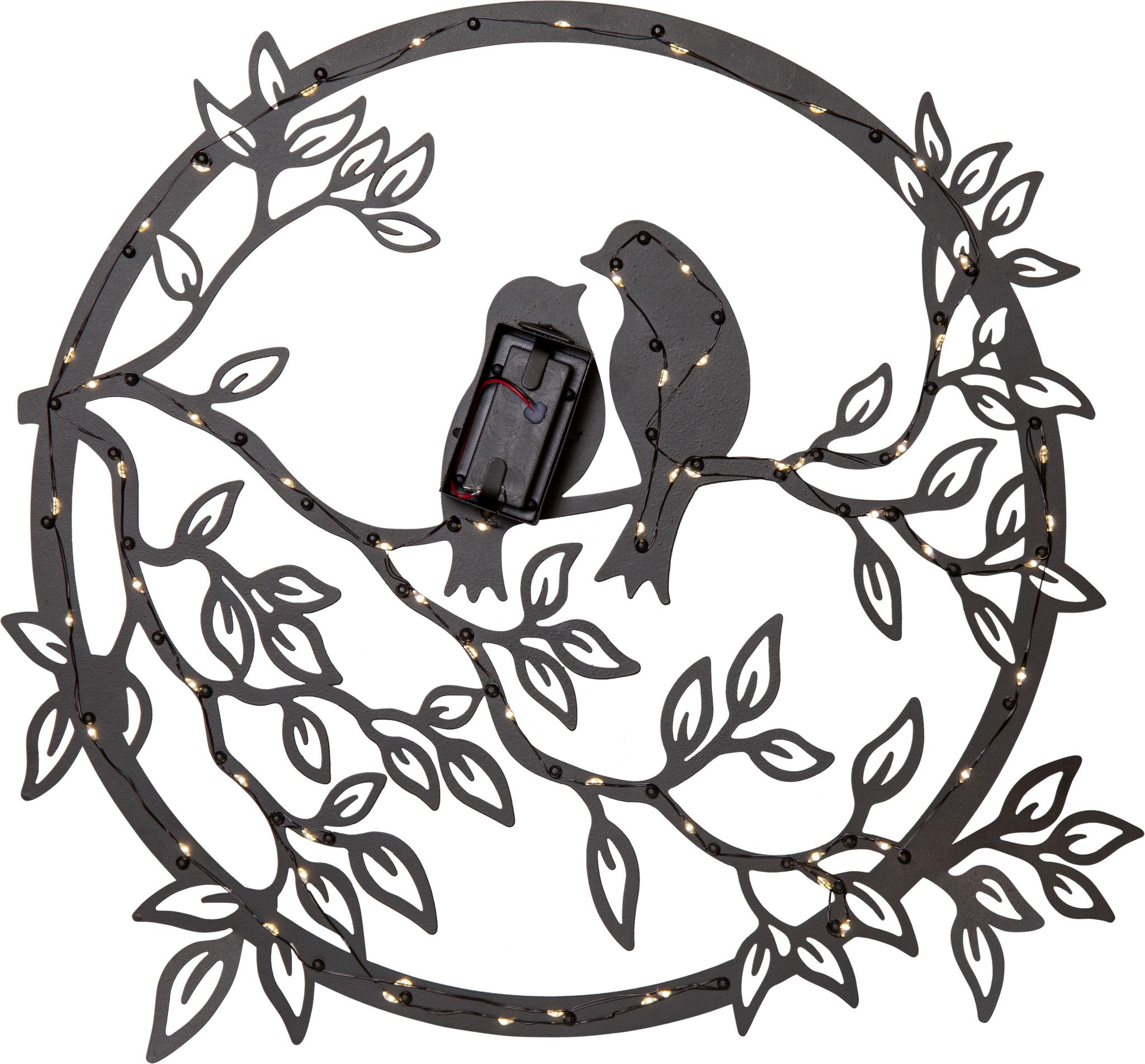 Solar Dekoration Love Birds - IP44, Warmweiss, Schwarz