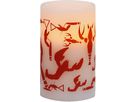 LED Pillar Kerze Crayfish Party - Indoor, Weiss, 12.5cm Höhe, Timerfunktion