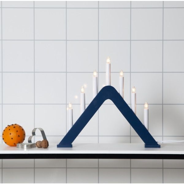 Kerzenleuchter Jarve - IP20, Blau, Warmweiss