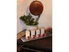 LED Pillar Kerze 4er Pack Advent - Indoor, Weiss, 10cm Höhe, Timerfunktion