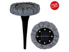 3er-Set LED-Solar Bodenleuchte KIAN mit Erdspieß / D: ca. 12 cm / grau - IP44, 0.06W, Kaltweiss