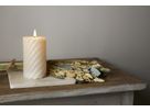 LED Pillar Kerze Flamme Swirl - Indoor, Beige, 15.00 cm Höhe,  Timerfunktion