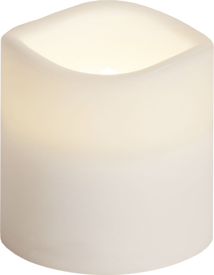 LED Pillar Kerze Paul - Outdoor, Weiss, 7.5cm Höhe, Timerfunktion
