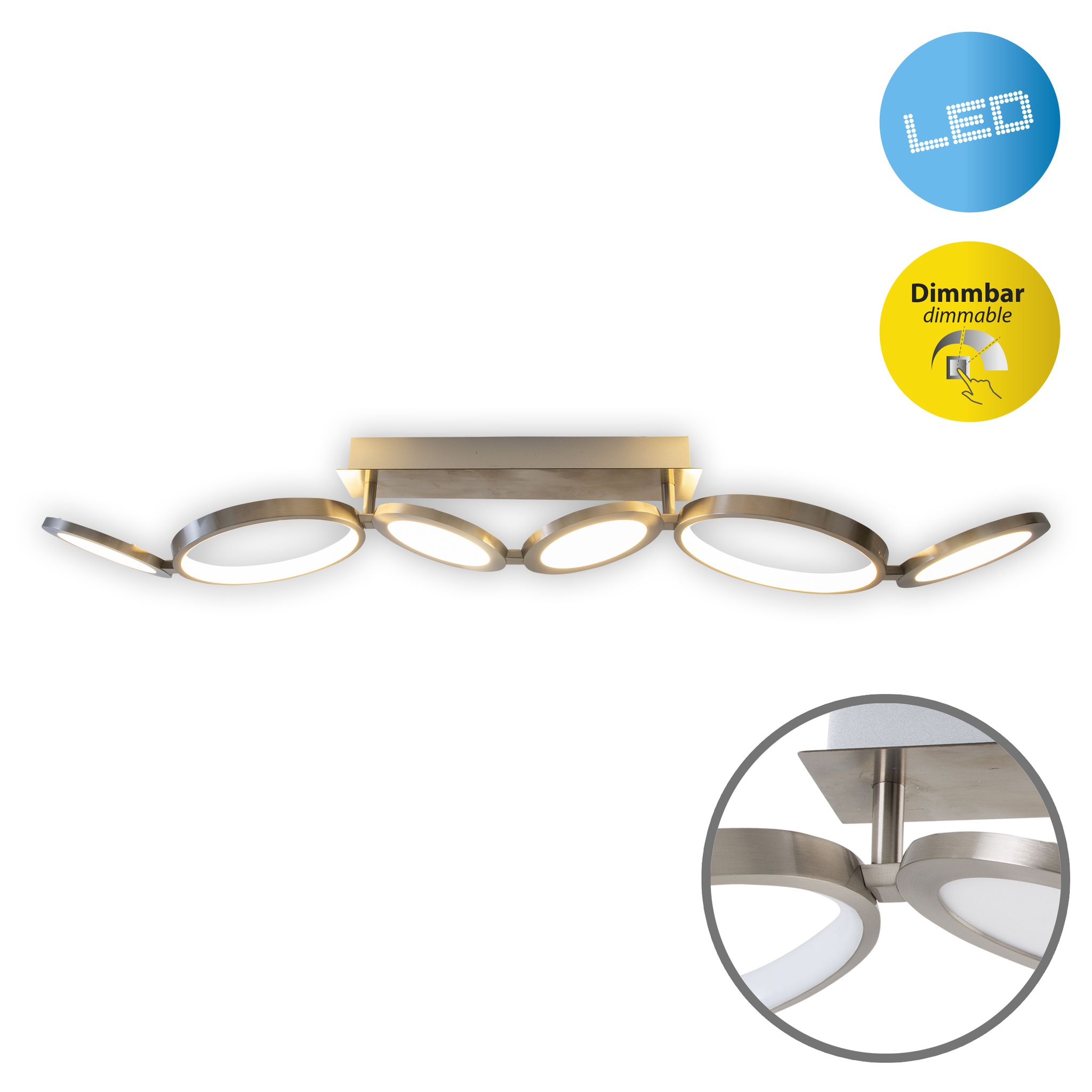 LED Deckenleuchte Stelari l: 100cm - LED fest verbaut, 2800K, warmweiss