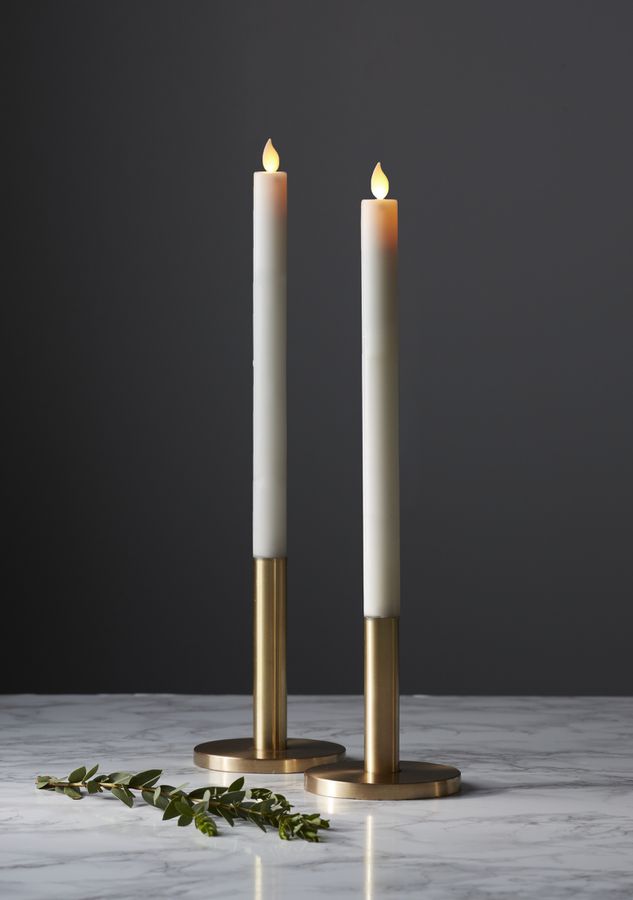 Candela di cena a LED 2-Set M-Twinkele - Indoor, Weiss, 30cm Höhe, Timerfunktion