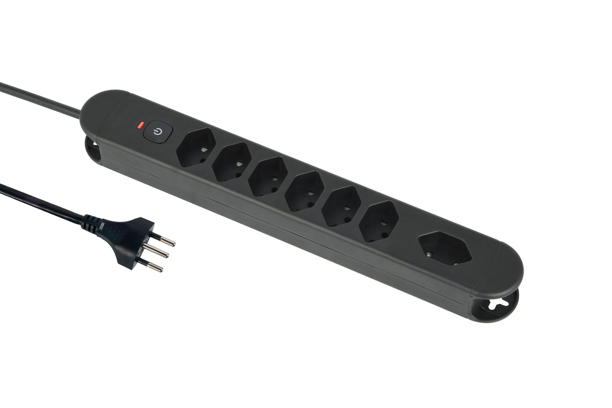Steckdosenleiste Re:Life - 7x T13., 1.8m Kabel, schwarz
