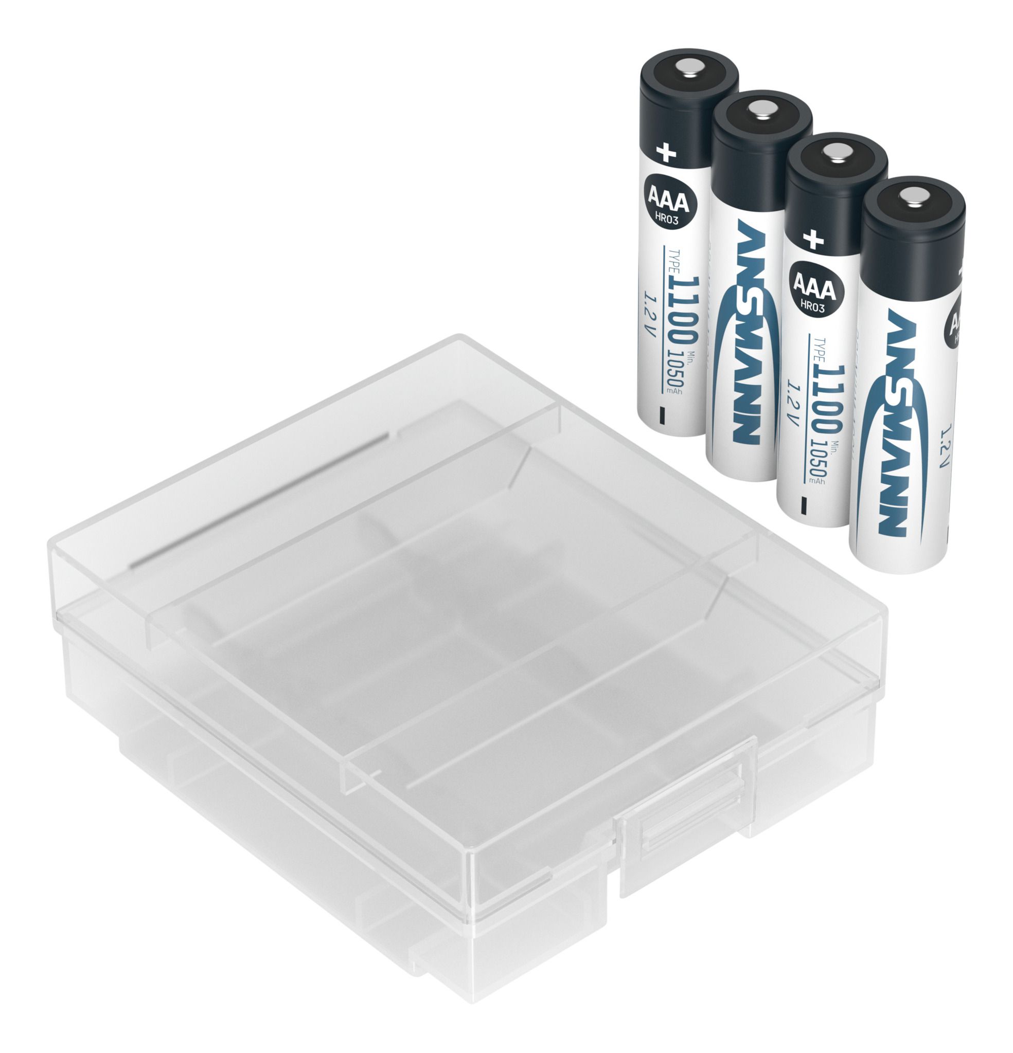 NiMH Akku Micro AAA Typ 1100 (min. 1050 mAh) 4er Blister inkl. Batteriebox - 4er Pack