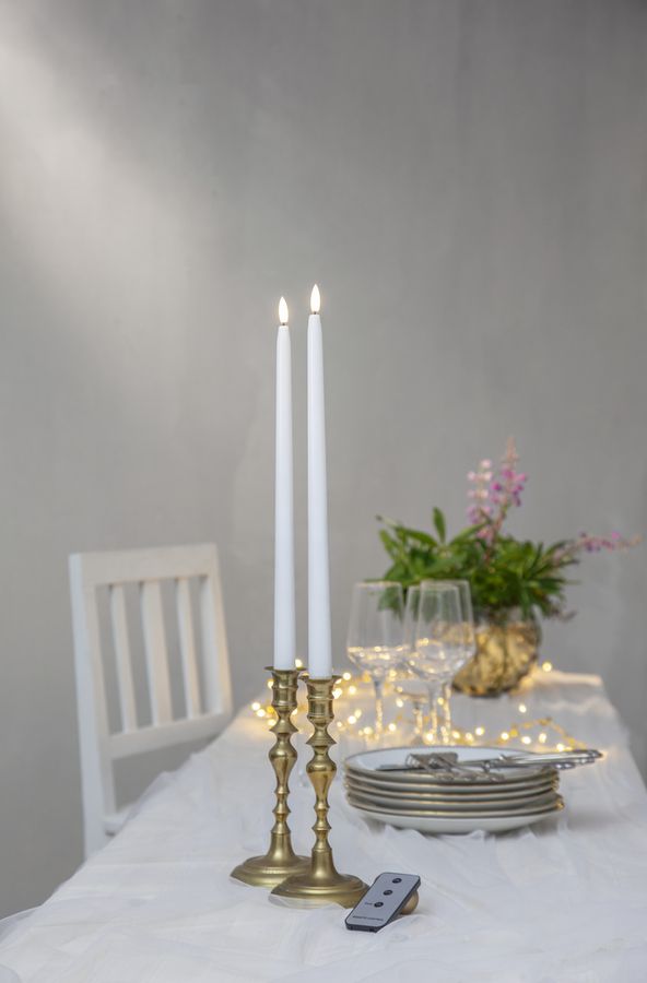 LED Dinner Kerze 2P Flamme Slim - IP20, Warmweiss, 2 LED's