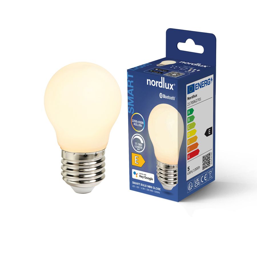 LED-Leuchtmittel Smart, E27, G45, Fil., We. - 4.7W ,2200-6500K, IP20