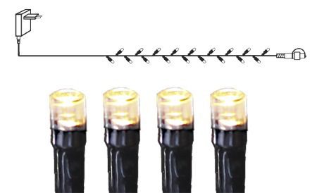System Decor Start, Lichterkette, 1000cm - Schwarz, Warmweiss