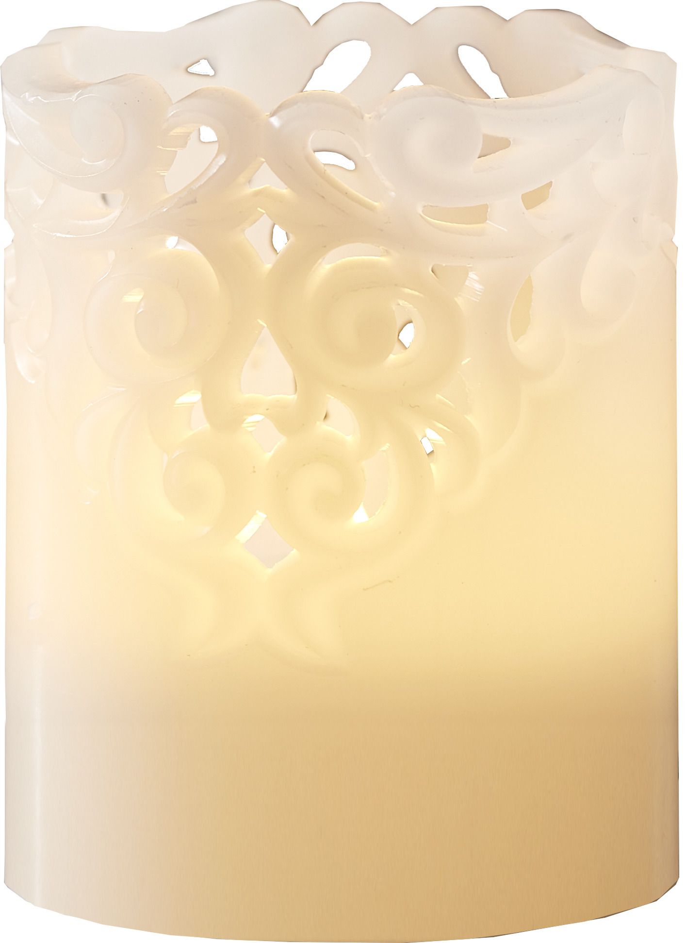 Bougie à cire LED Clary - Indoor, Weiss, 10cm Höhe, Timerfunktion