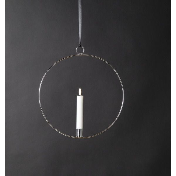Indoor Decoration Flamme Ring - Indoor, Silber, 30cm Höhe, Timerfunktion