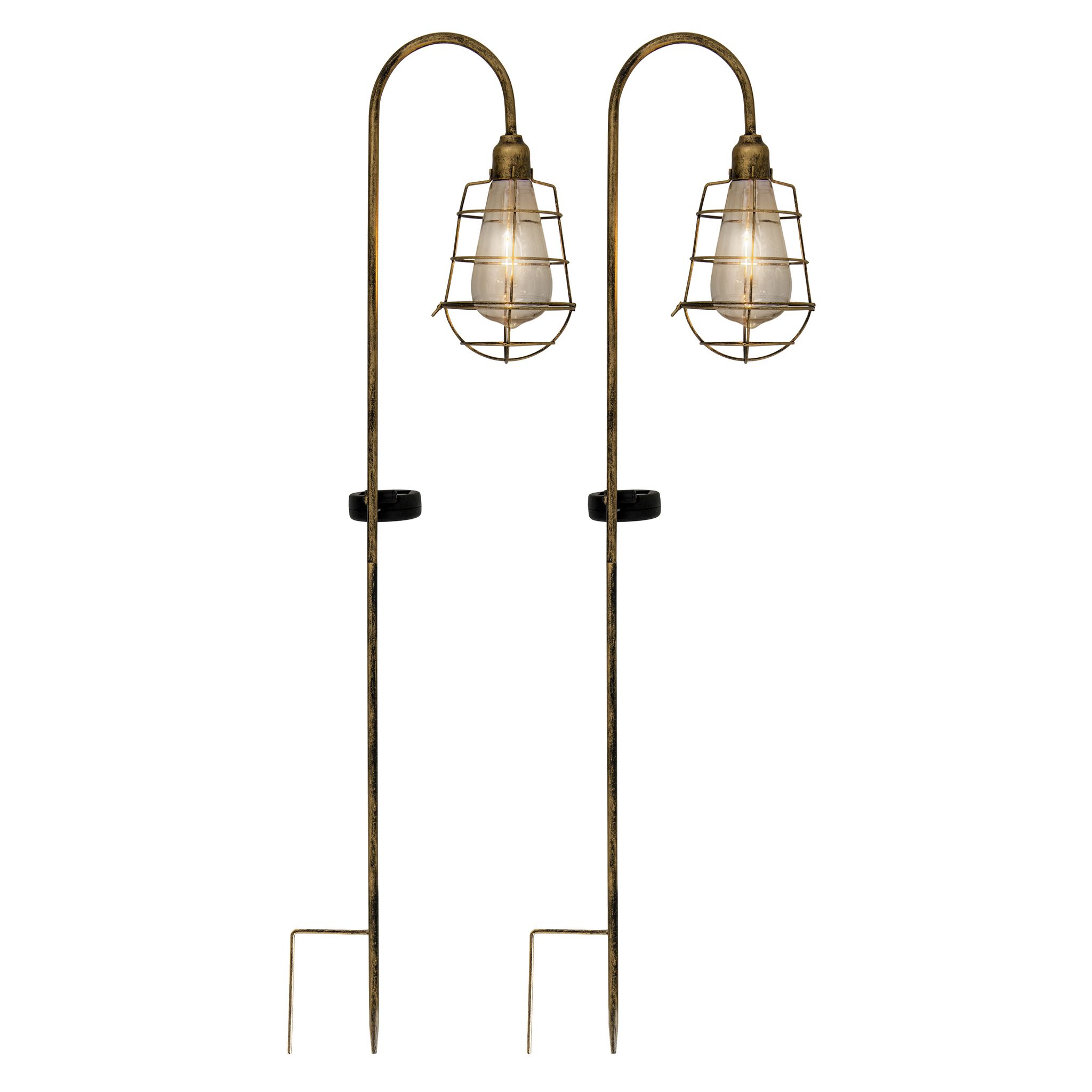 2er-Set LED Deko-Solar-Erdspieß h:76.5cm - IP44, warmweiss, 0.06W