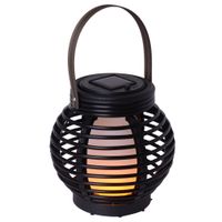 LED Solar-Tischdeko Rattan-Flamme h:15cm - IP44