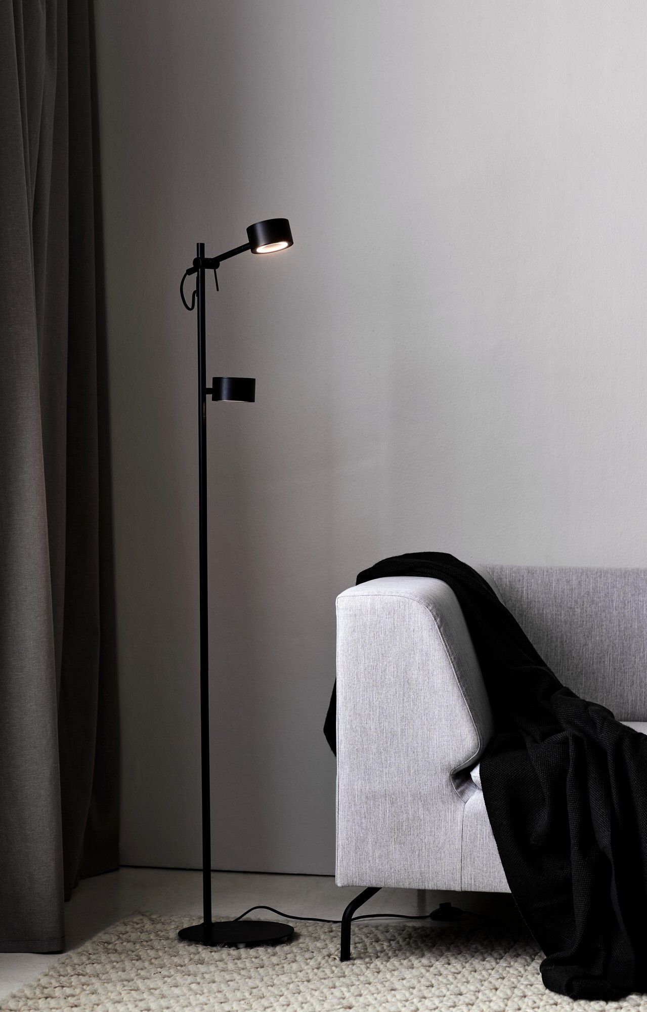Clyde, Stehleuchte, Schwarz - LED Modul, 11W, IP20