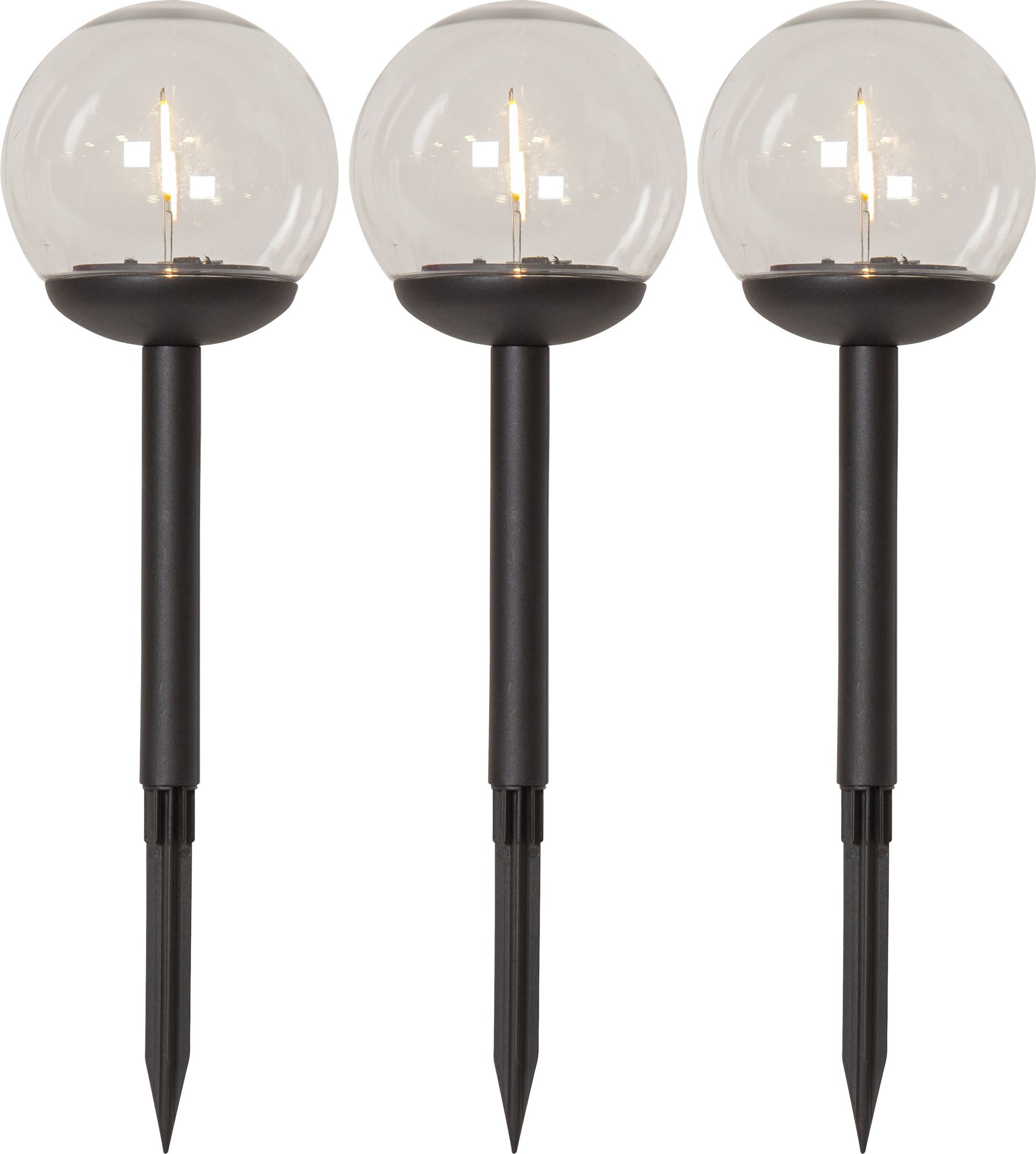 Solar Pollerleuchte 3 Pack Globe - IP44, Warmweiss, 3 LED's