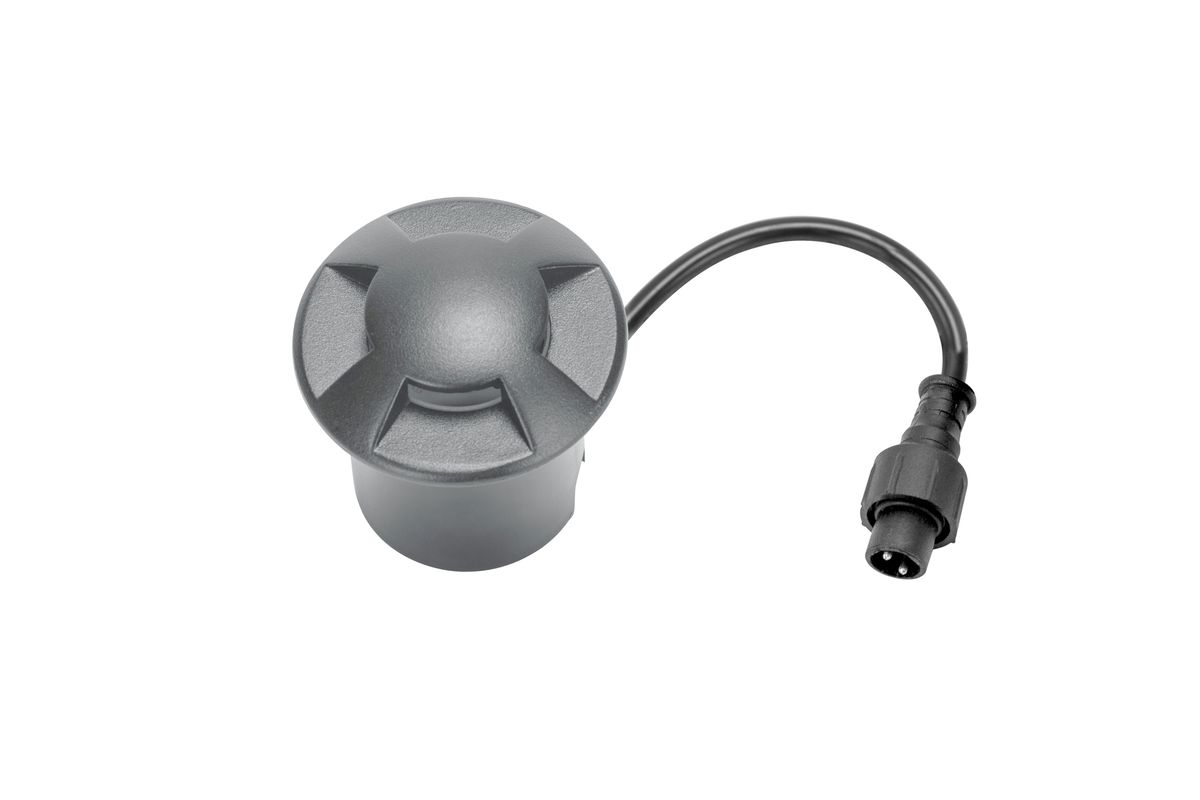Playlight 24V Bodeneinbauspot Gitter - 24V DC, 1W, 60lm, 3000K, IP67, anthrazit